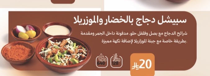 سبيشل دجاج بالخضار والموزريلا